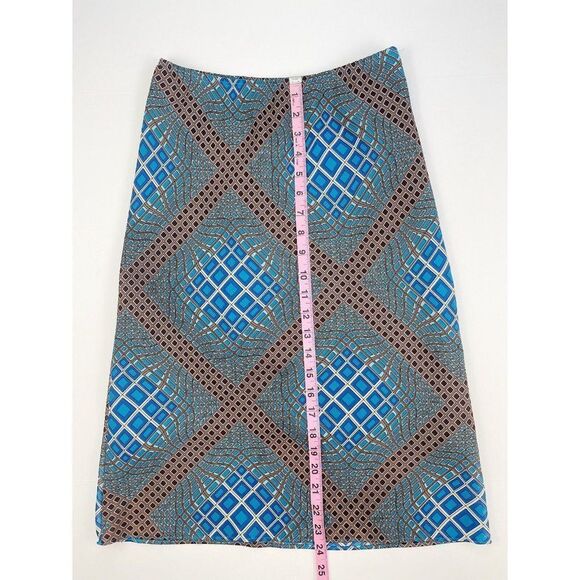 Vintage Y2k Lavender blue amd brown groovy geometric high waist skirt size small - Picture 4 of 9